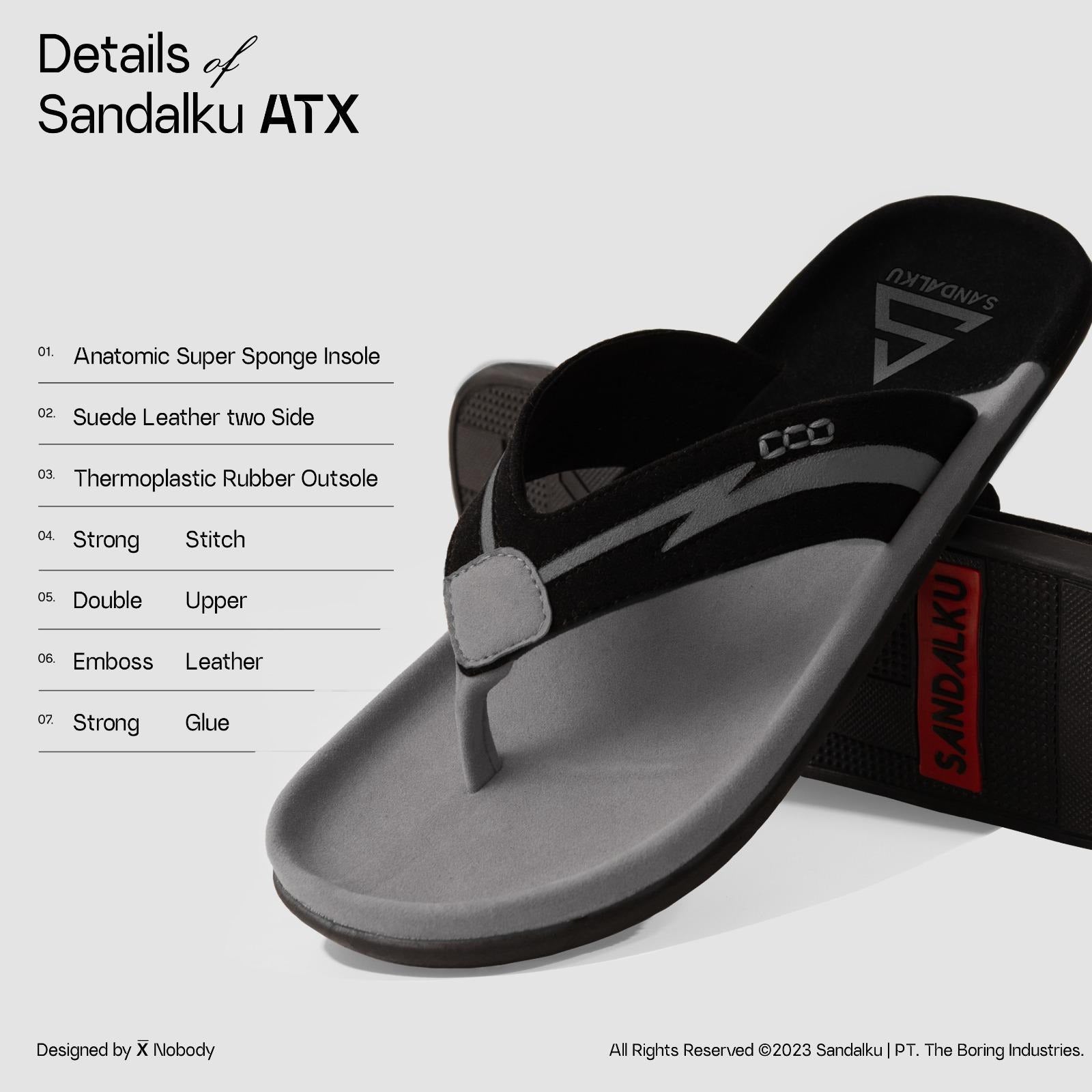 Sandalku - Sandal Pria Flipper ATX BLACK